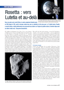 Rosetta : vers Lutetia et au-delà