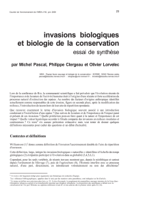 invasions biologiques et biologie de la conservation