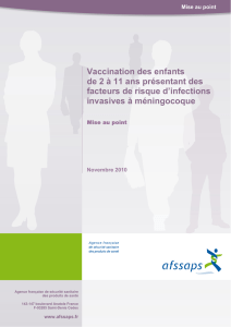 ÄP/Vaccination des enfants de 2 à 11 ans présentant des facteurs
