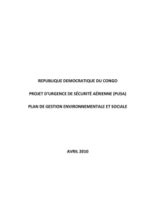 RDC - Projet d`urgence de sécurité aérienne (PUSA)
