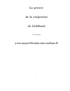 La preuve de la conjecture de Goldbach