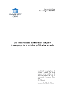 Les constructions à attribut de l`objet et le marquage de la relation