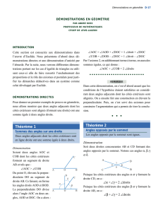 Démonstrations en géométrie - Cégep de Lévis