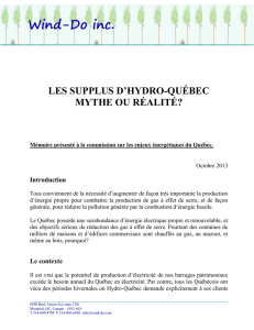 Les surplus d`Hydro-Québec, mythe ou réalité?