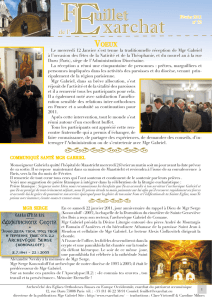 Feuillet de l`exarchat - Archevêché des Églises Orthodoxes Russes