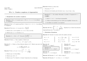 TD n   4 : Nombres complexes et trigonométrie