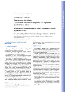 Psychiatrie de liaison Quelles sont les qualités exigibles d`une