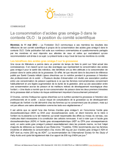 Position du comité scientifique OLO sur les Oméga 3