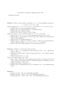 Introduction `a la géométrie algébrique, janvier 2011 Documents