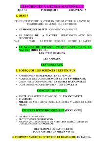 les sciences a l`ecole maternelle - Académie de Nancy-Metz