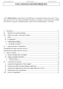 les angles geometriques.