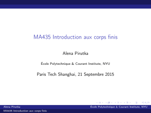MA435 Introduction aux corps finis
