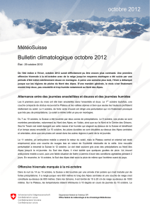 Bulletin climatologique octobre 2012 octobre 2012