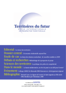 Editorial: Le retour des territoires Dossier central: L`économie