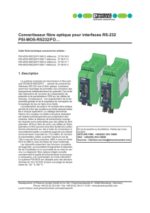 Convertisseur fibre optique pour interfaces RS-232 PSI-MOS