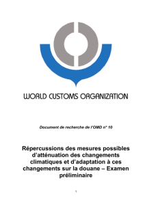 Répercussions des mesures possibles d`atténuation des