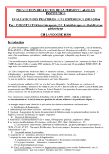 PREVENTION DES CHUTES DE LA PERSONNE AGEE EN