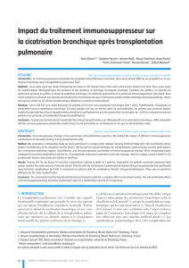 Impact du traitement immunosuppresseur sur la cicatrisation
