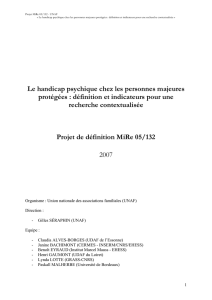 Le Handicap psychique chez les personnes majeures