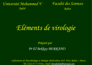 Eléments de virologie - Faculté des Sciences de Rabat