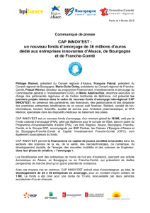 CAP INNOV`EST : un nouveau fonds d`amorçage de 36 millions d