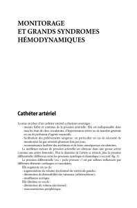 MONITORAGE ET GRANDS SYNDROMES HÉMODYNAMIQUES