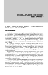 quelle analgesie en chirurgie de la hanche