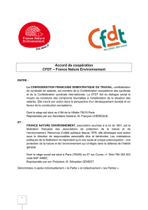 Accord de coopération CFDT – France Nature Environnement