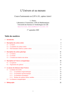 L`Univers et sa mesure - Observatoire de Lille