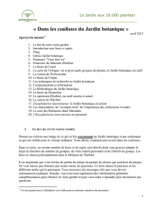 guide d`info sur la visite "Dans les coulisses du