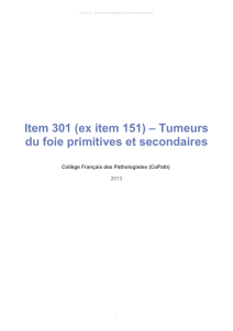 Item 301 (ex item 151) – Tumeurs du foie primitives et secondaires