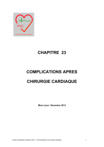 Chapitre 23 : Complications après chirurgie cardiaque