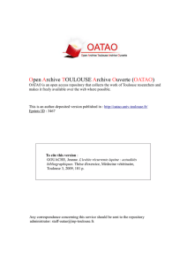 Open Archive TOULOUSE Archive Ouverte (OATAO)