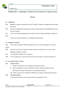 Problème III-1 : Atomistique et Théorie de Lewis autour des