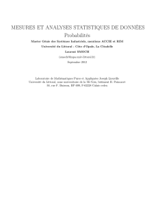 MESURES ET ANALYSES STATISTIQUES DE DONNÉES