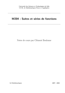 M204 : Suites et séries de fonctions
