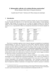 L`allomorphie radicale et la relation flexion