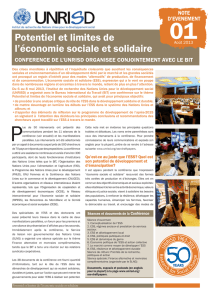 Potentiel et limites de l`économie sociale et solidaire