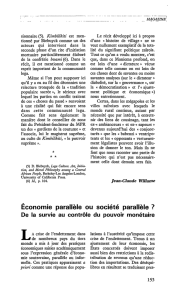 Economie parallèle ou société parallèle ? : De