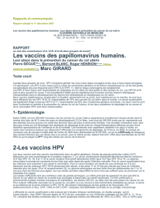 Les vaccins des papillomavirus humains. 2