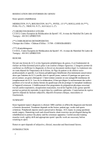 REEDUCATION DES ENTORSES DU GENOU