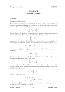 Chapitre II Equation de Dirac