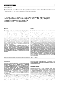 Myopathies révélées par l`activité physique