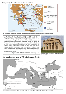 Le monde grec vers le VIè siècle avant J.-C.