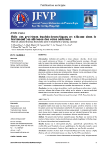 Rôle des prothèses trachéo-bronchiques en silicone dans