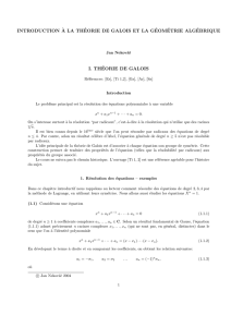 Introduction à la théorie de Galois et la géométrie - IMJ-PRG