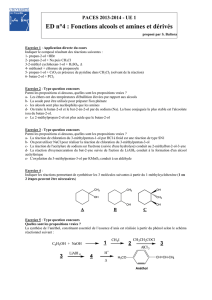 ED n°4 : Fonctions alcools et amines et dérivés