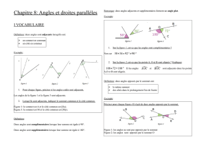 Chapitre 8: Angles et droites parallèles