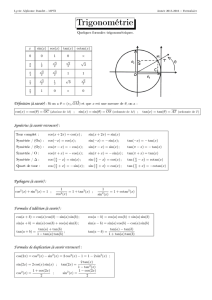 Trigonométrie - MPSI