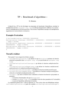 TP ≪ Benchmark d`algorithme